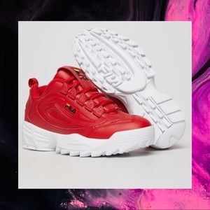 Red Fila Disruptors